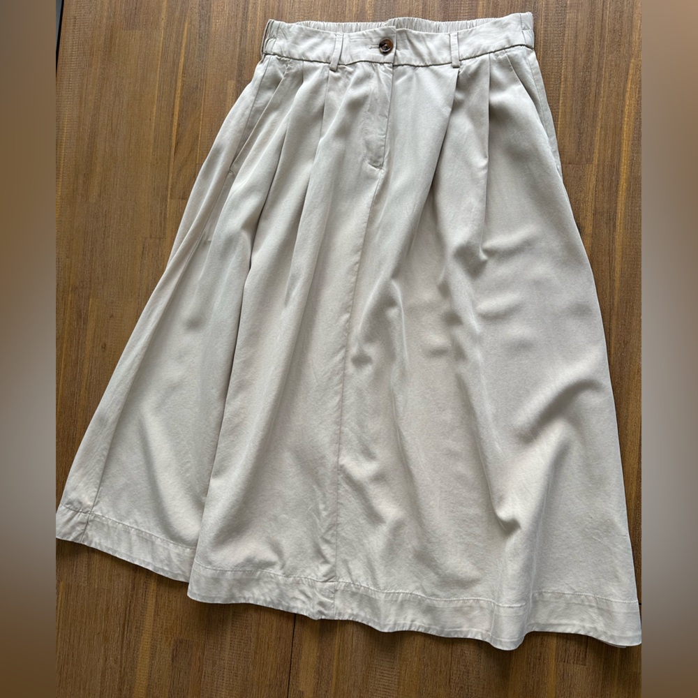 NWT Soft Tencel Linen blend Midi Skirt size M Chicos Pleated A line - Picture 12 of 13